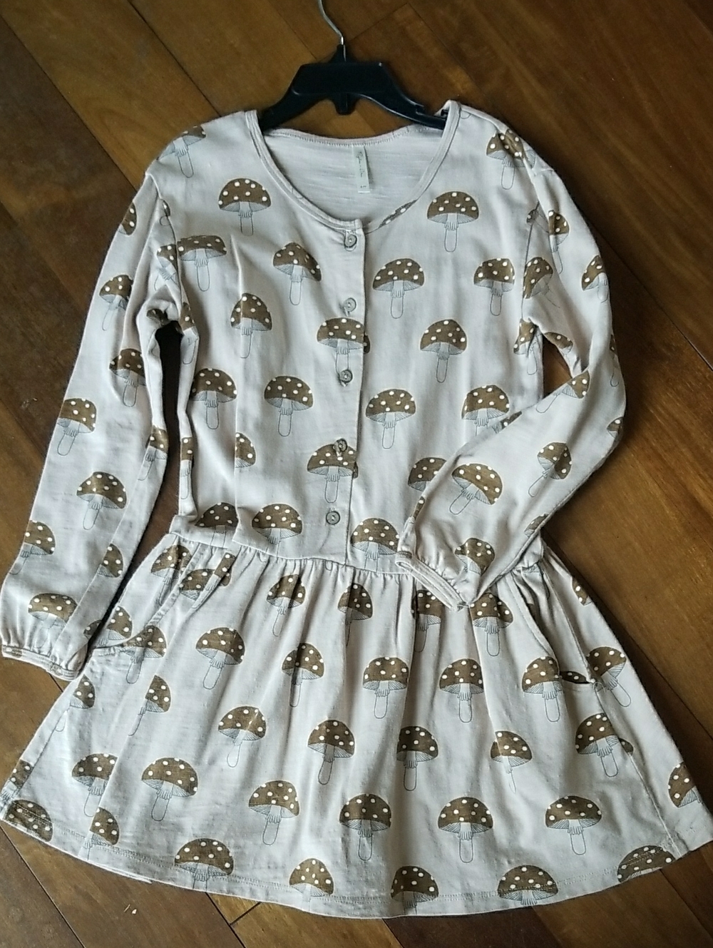 Rylee + Cru Girls Mushroom Print Button-Front Dress 6-7